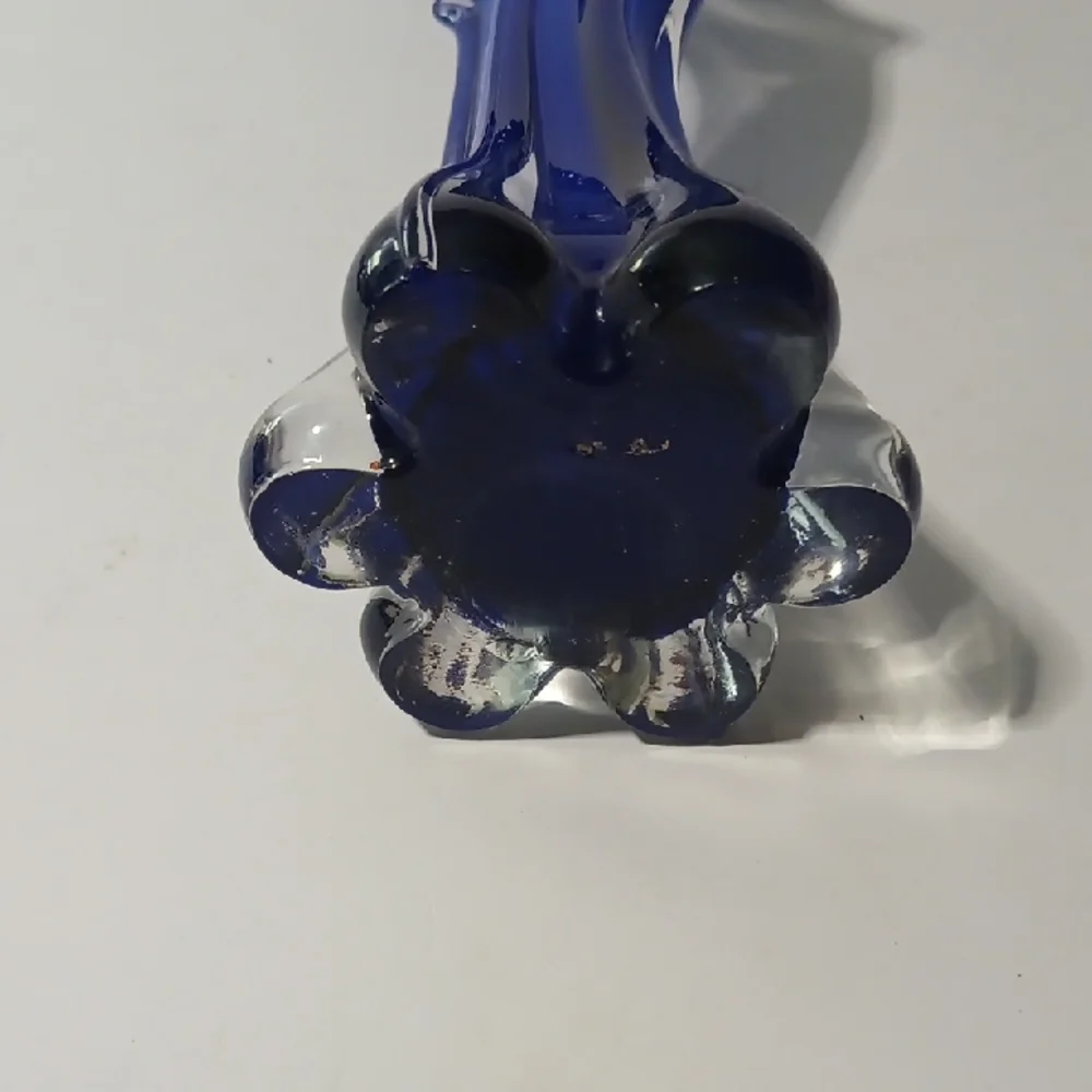 Murano Blue and White Accent Vase